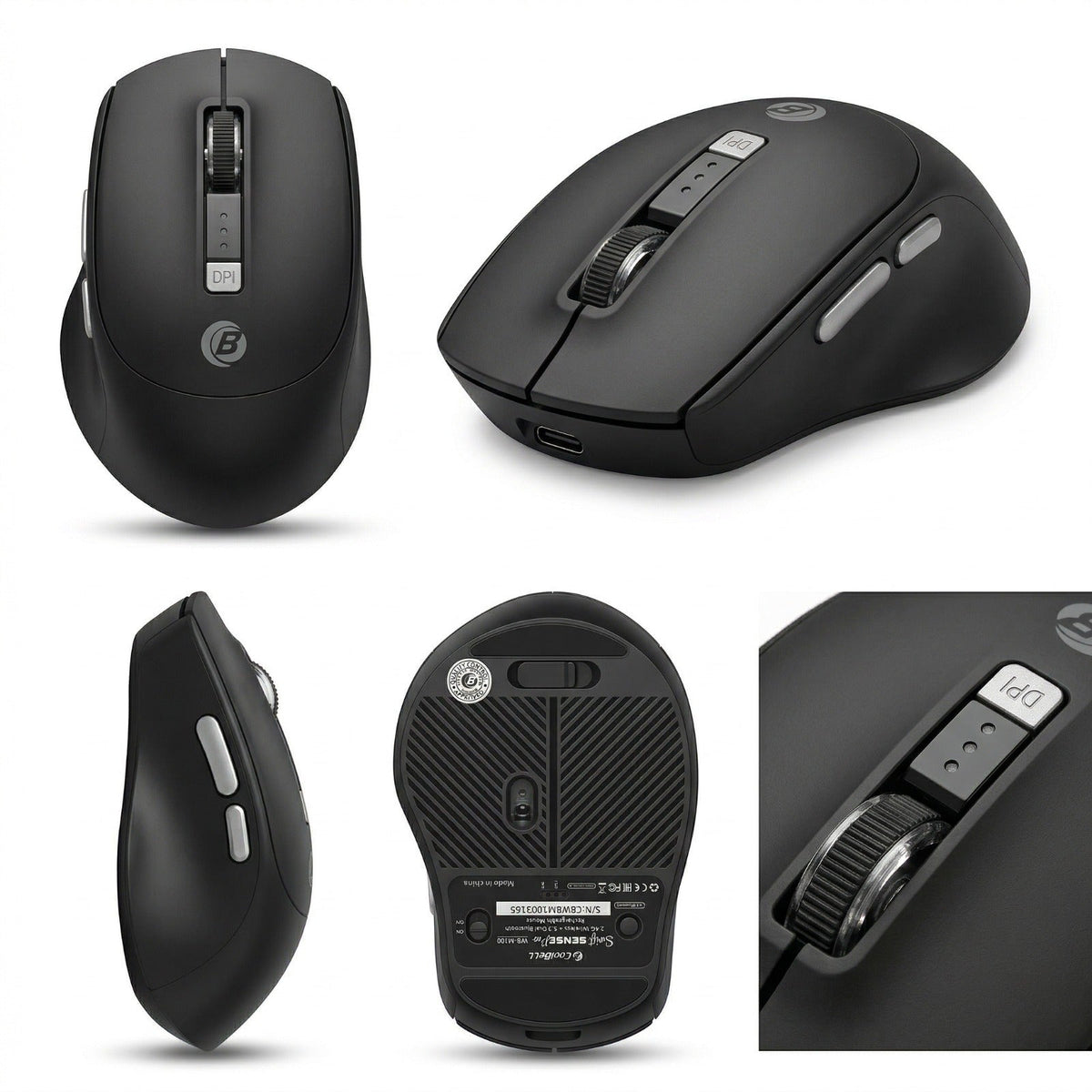 CoolBell Swift Sense Pro Wireless Mouse β Dual Mode (Bluetooth + USB) β Rechargeable β 1 Year Warranty | Certified by Technology Zone