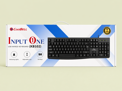 CoolBell Input One KB-102 USB Wired Keyboard – Comfortable Typing – 1 Year Warranty | Certified by Technology Zone
