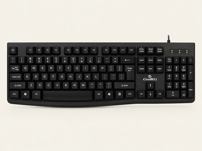 CoolBell Input One KB-102 USB Wired Keyboard – Comfortable Typing – 1 Year Warranty | Certified by Technology Zone