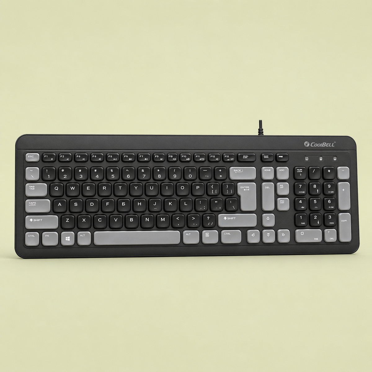 CoolBell Quiet Board KB-101 USB Wired Keyboard – Silent Typing – 1 Year Warranty | Certified by Technology Zone