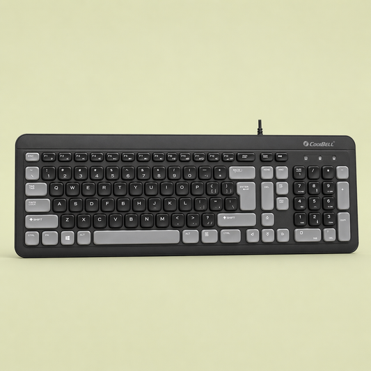 CoolBell Quiet Board KB-101 USB Wired Keyboard – Silent Typing – 1 Year Warranty | Certified by Technology Zone