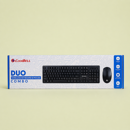 CoolBell Duo Wireless Keyboard & Mouse Combo – Smooth & Reliable – 1 Year Warranty | Certified by Technology Zone