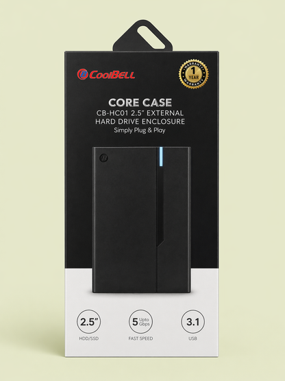 CoolBell HC01 Core Case – 2.5” Hard Drive Case Type-C – 1 Year Warranty | Certified by Technology Zone