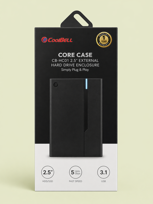 CoolBell HC01 Core Case – 2.5” Hard Drive Case Type-C – 1 Year Warranty | Certified by Technology Zone