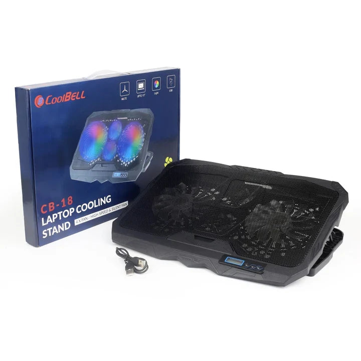 Coolbell CB-18 Cooling Pad with Display for 14-17 Inch Laptops and Gaming Notebooks