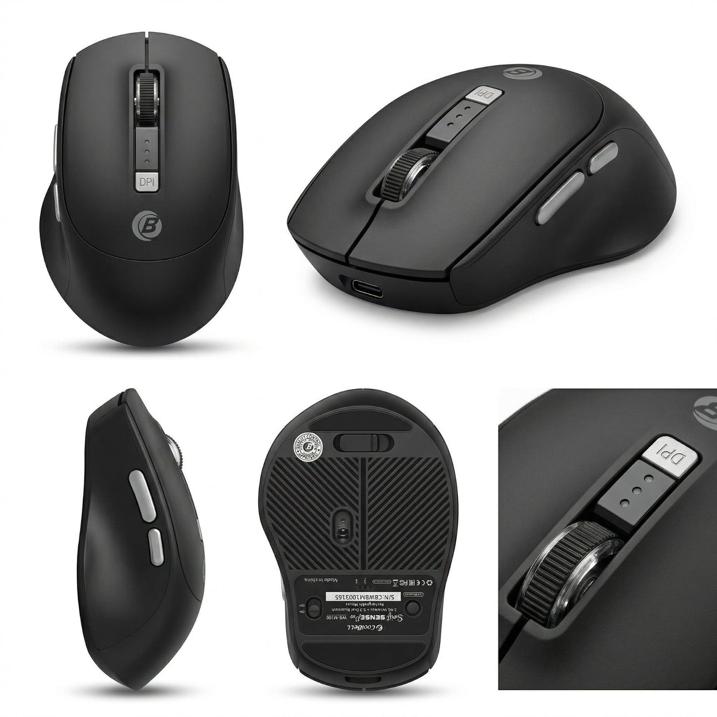 CoolBell Swift Sense Pro Wireless Mouse – Dual Mode (Bluetooth + USB) – Rechargeable – 1 Year Warranty | Certified by Technology Zone